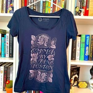 Out of Print Jane Austen Emma Scoop T Shirt, Size L